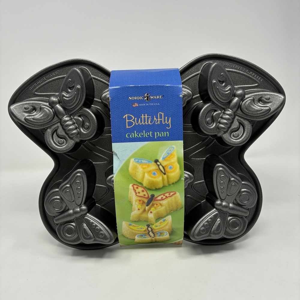 NORDIC WARE Butterfly 3D CAKELET PAN Spring MINI CAKES 6 hole / 3 Cup